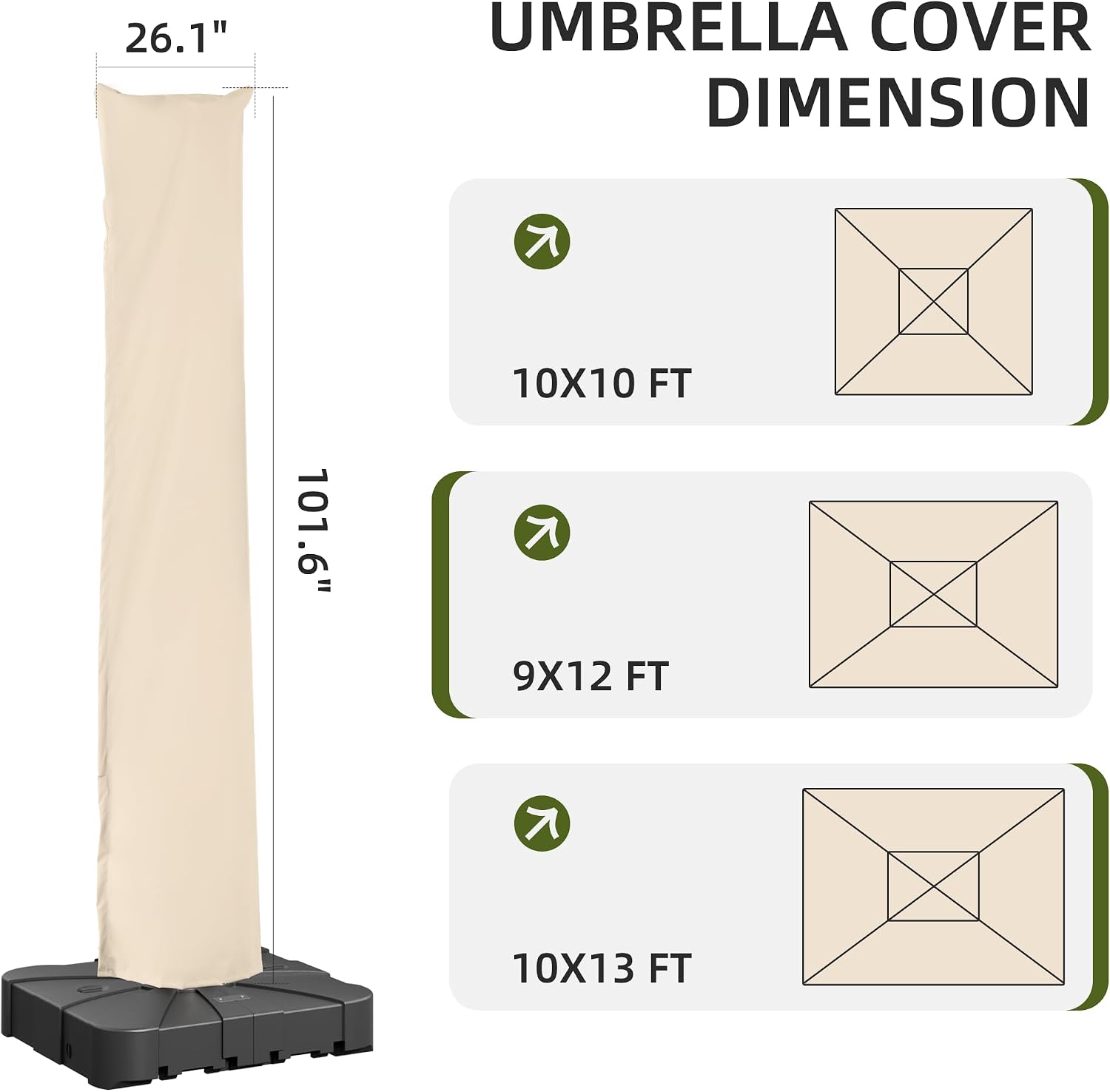 Patio Cantilever Umbrella Outdoor Waterproof Cover