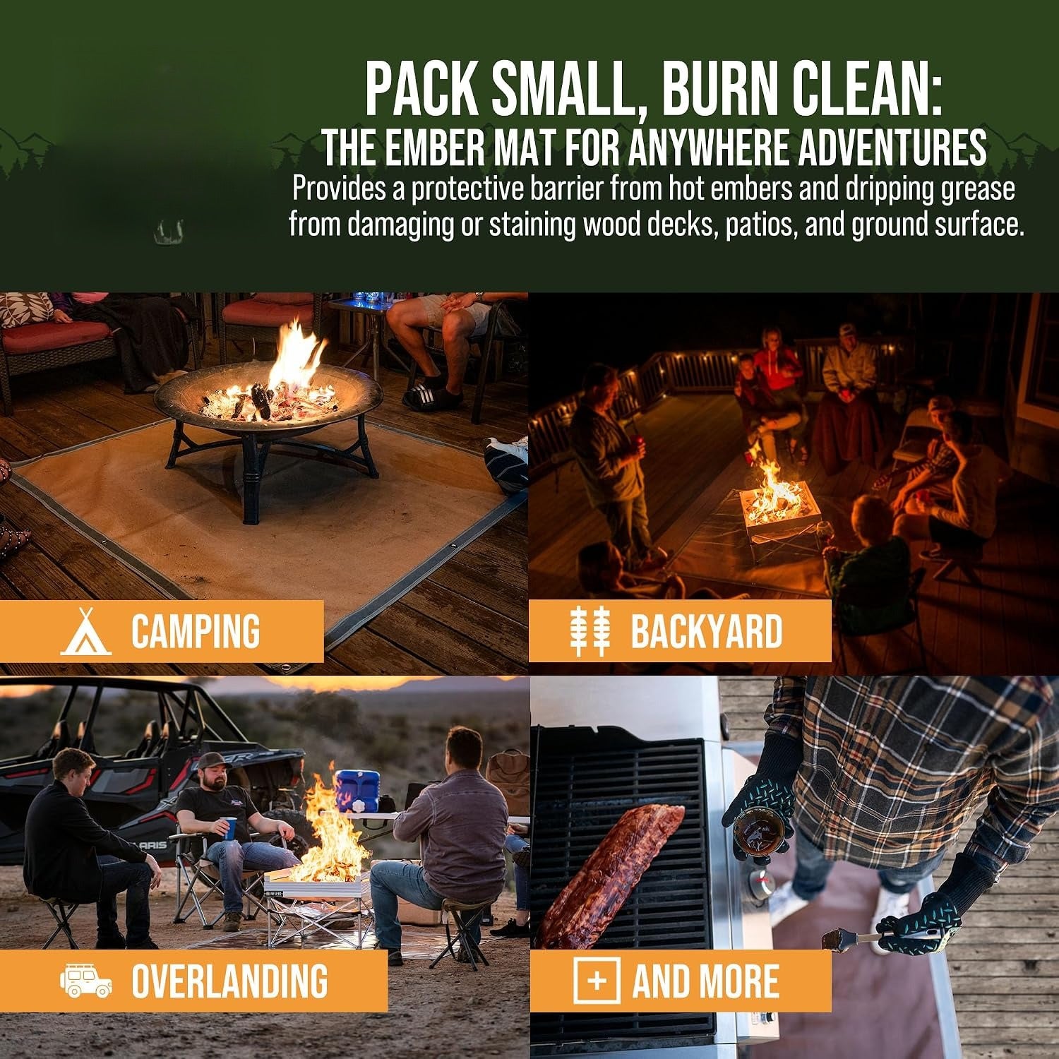 Outdoor 67"x60" Fire Pit Mat