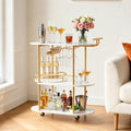 Bar Cart 3 Tiers Serving Carts Gold