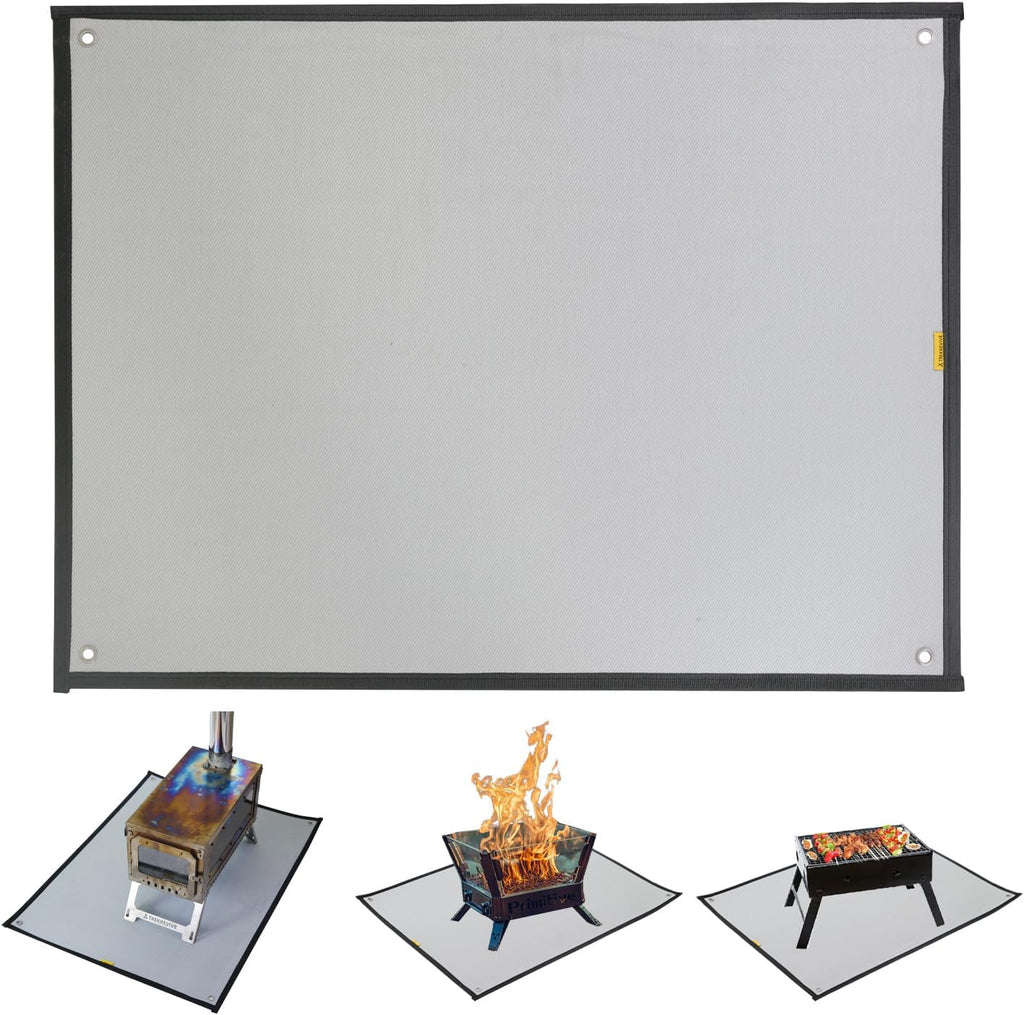 Fire Pit Mat Heat Resistant Grey 80x60cm
