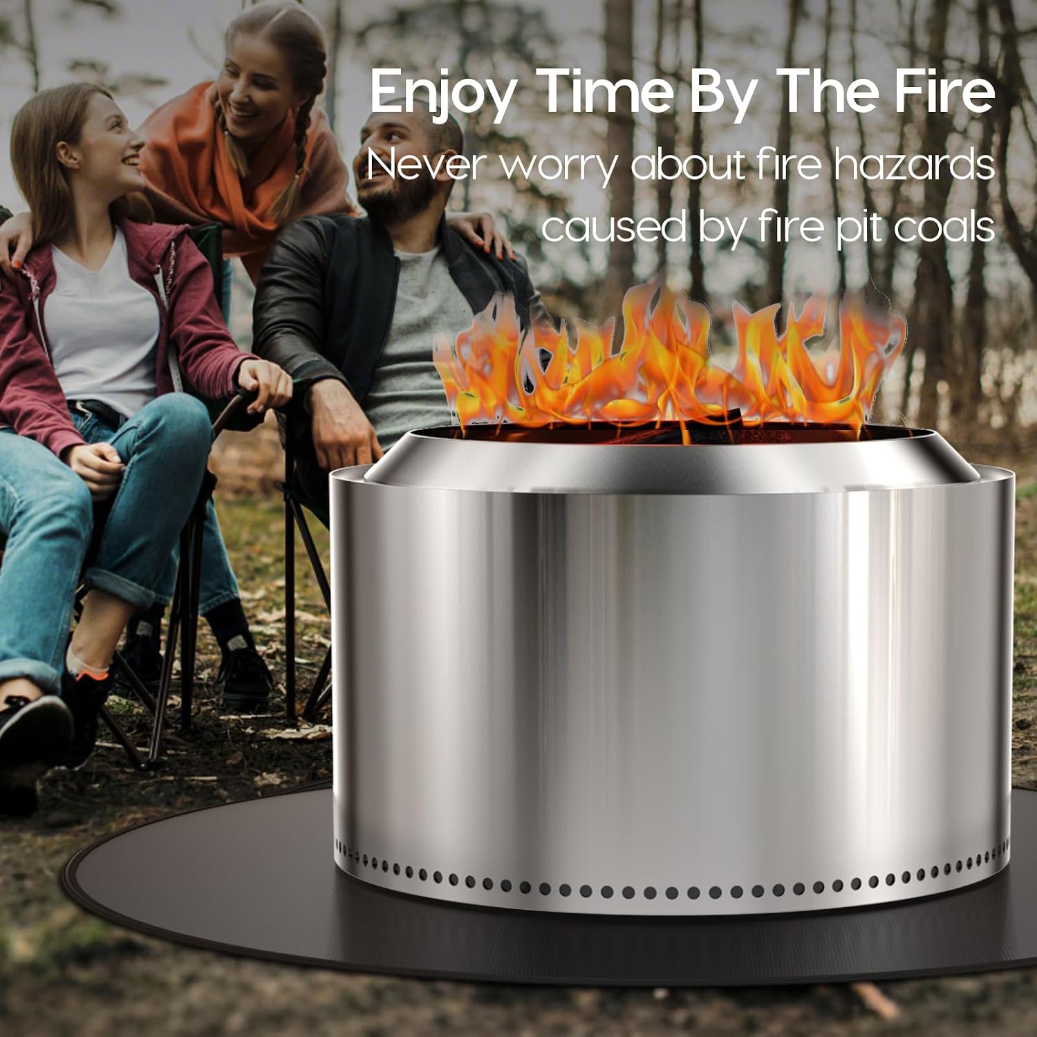 48" Fireproof Fire Pit Mat Deck Protector