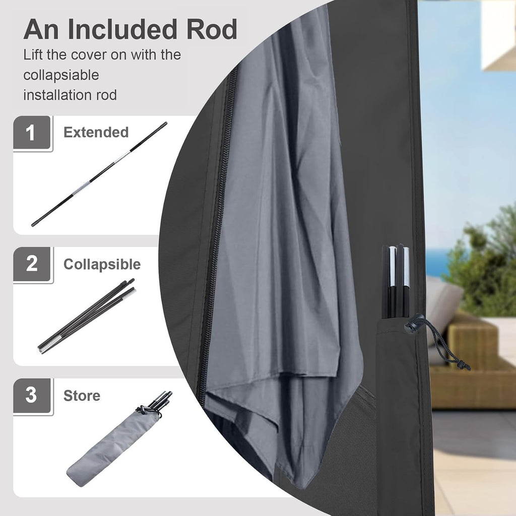 Patio Waterproof Umbrella Cover Black