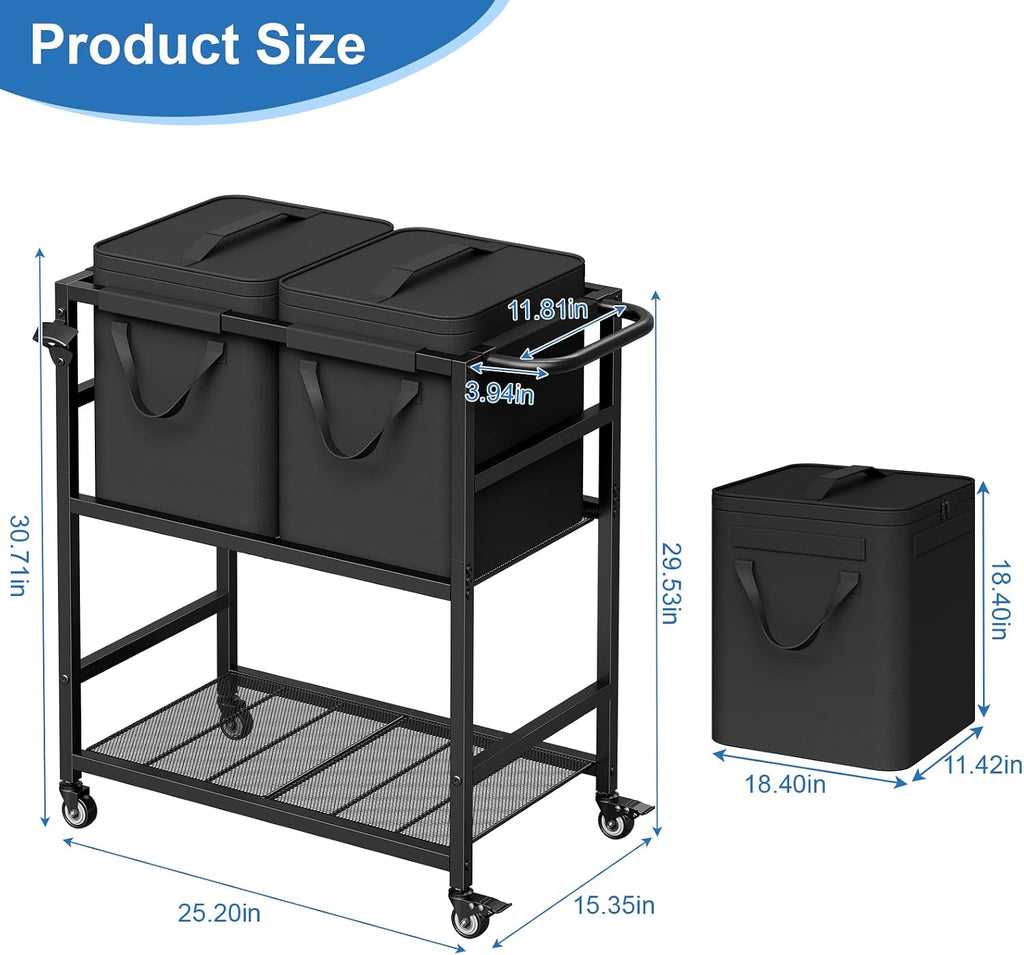 Patio Rolling Cooler Cart Portable Bar Station