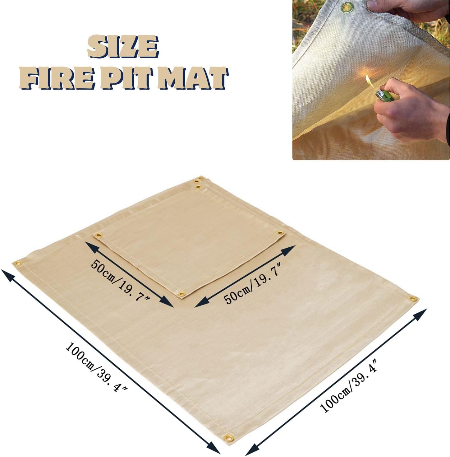 40" Fire Pit Mat Fireproof Insulation