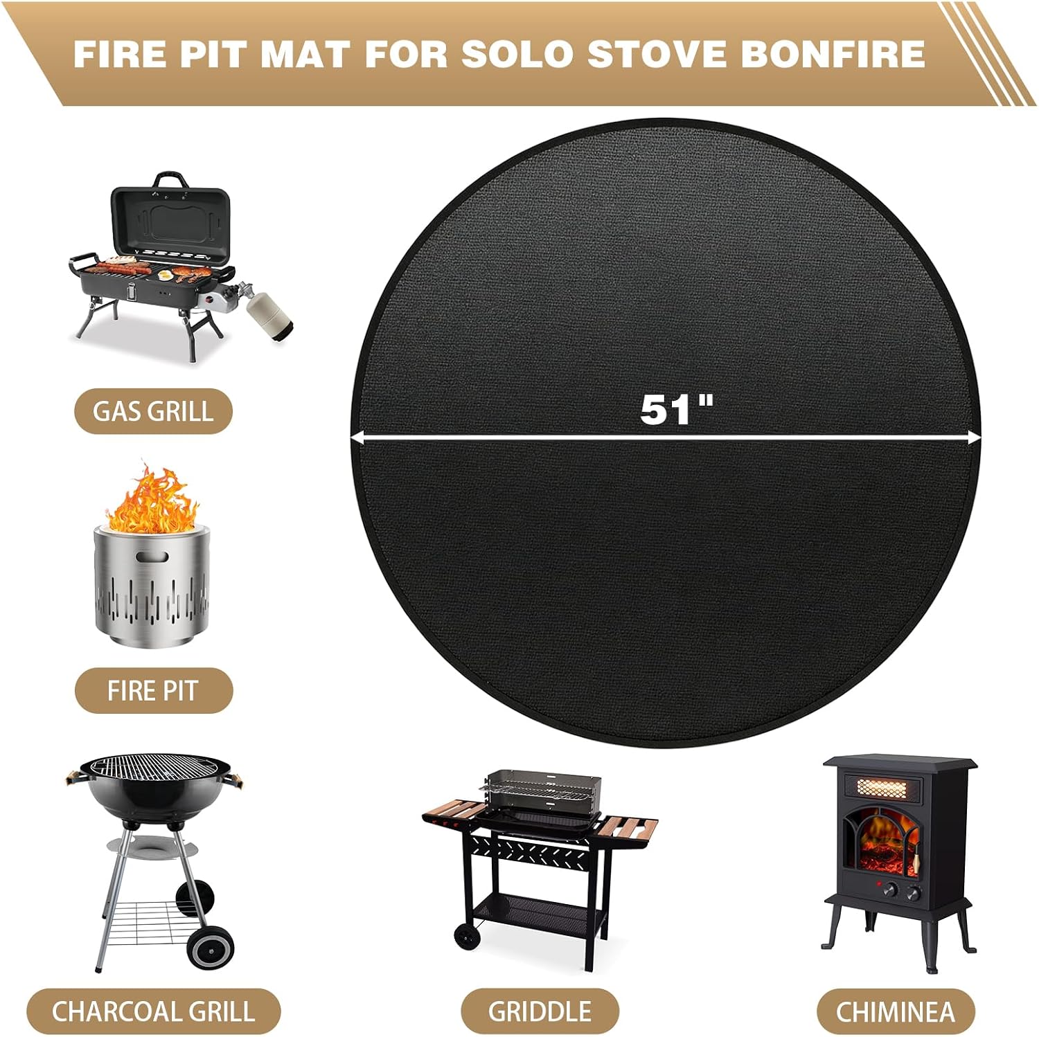 51" Fire Pit Mat Solo Stove Accessories