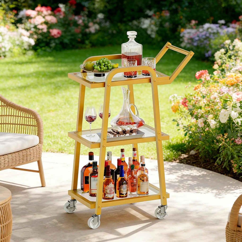 Bar Cart 3‑Tier Serving Cart