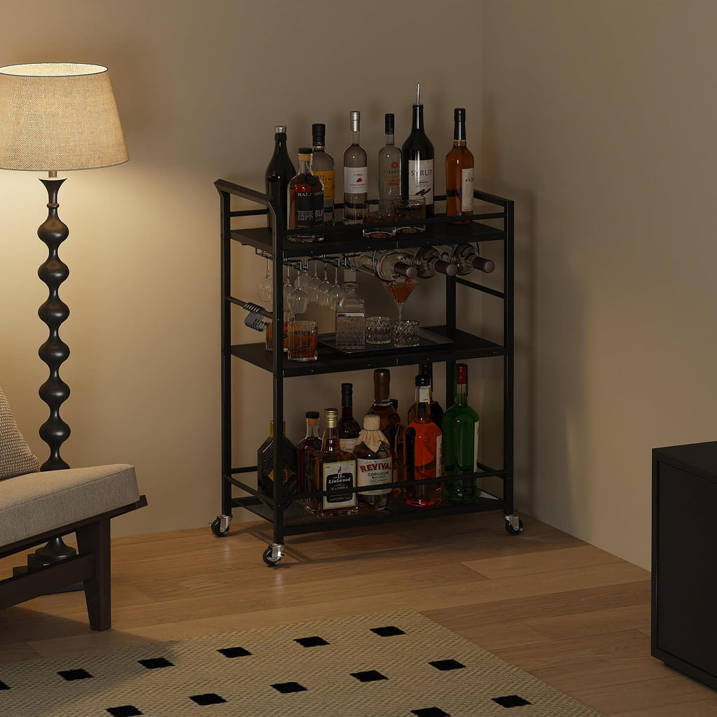 3 Tier Bar Cart Small Beverage Cart GBC507B