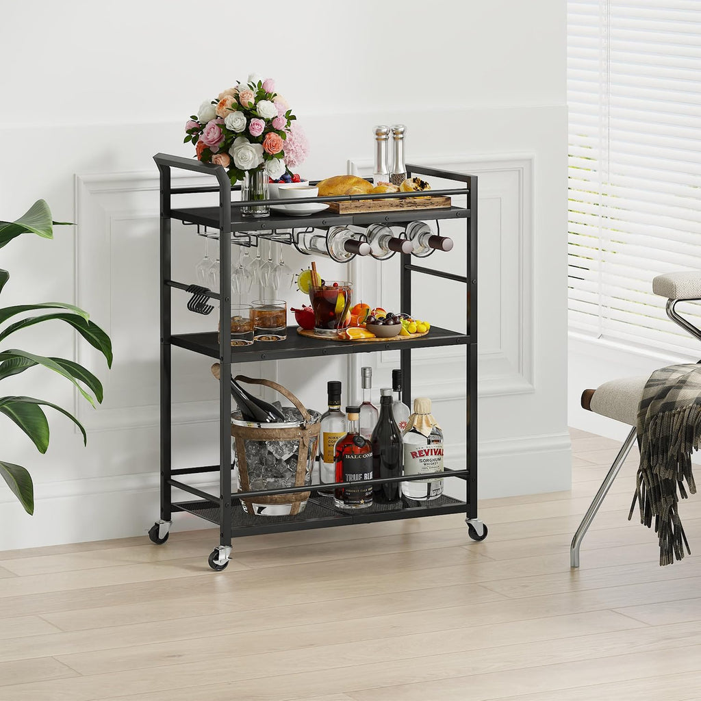 3 Tier Bar Cart Small Beverage Cart GBC507B