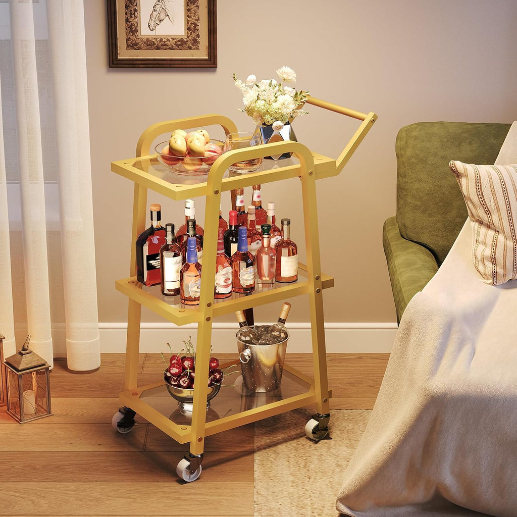 Bar Cart 3‑Tier Serving Cart