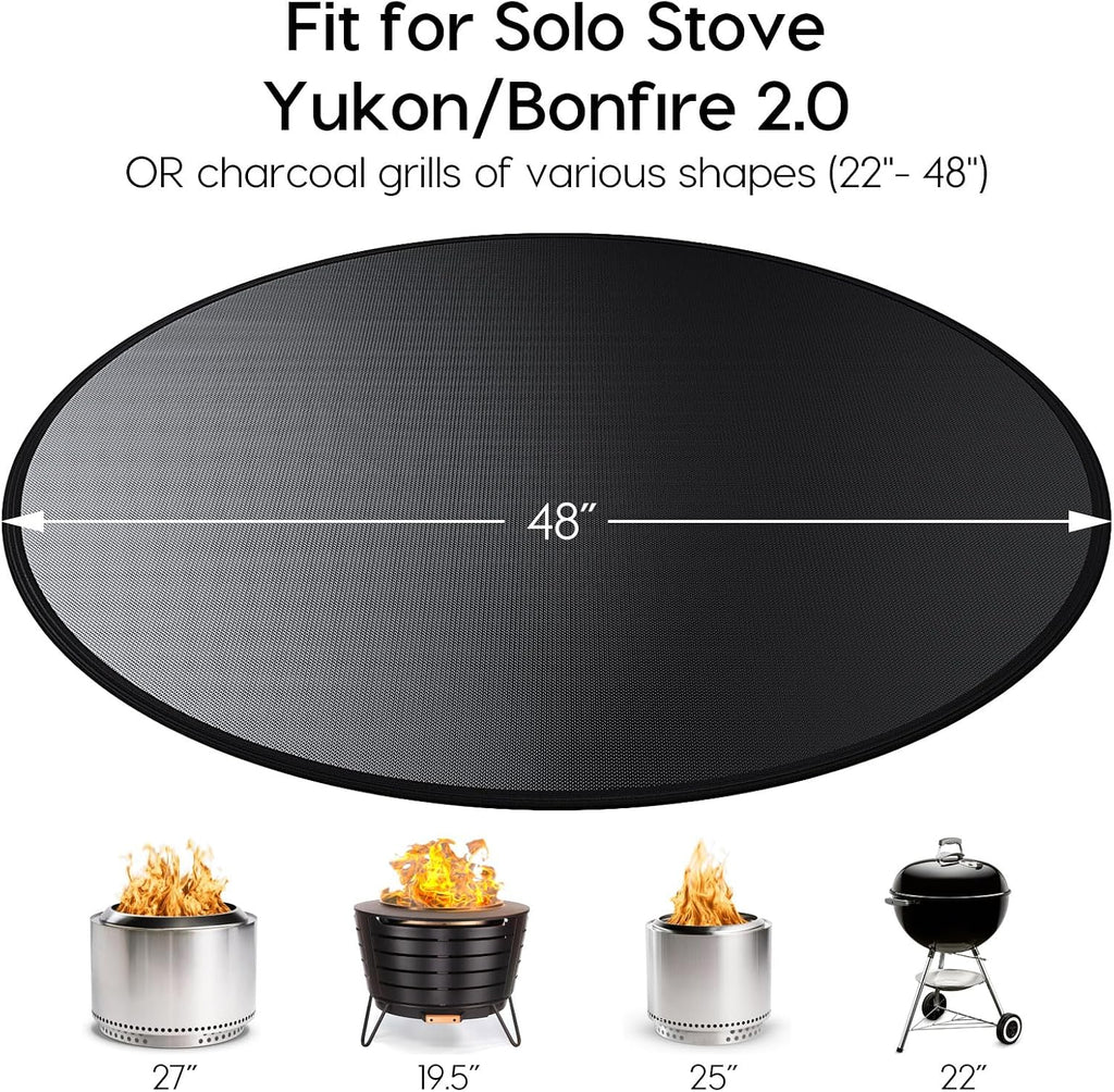 48" Fireproof Fire Pit Mat Deck Protector