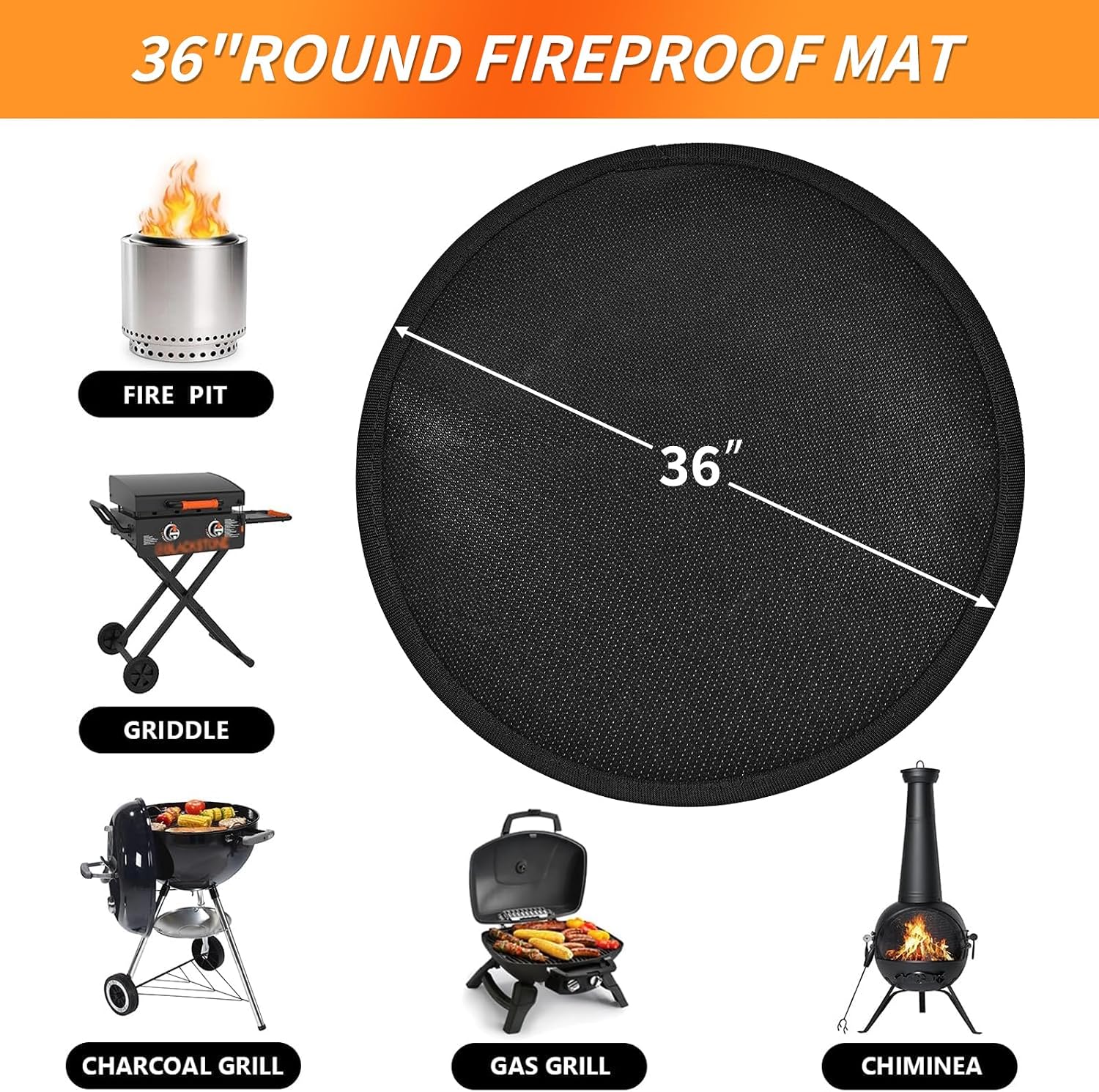 36" Round Fire Pit Mat Solo Stove Accessories