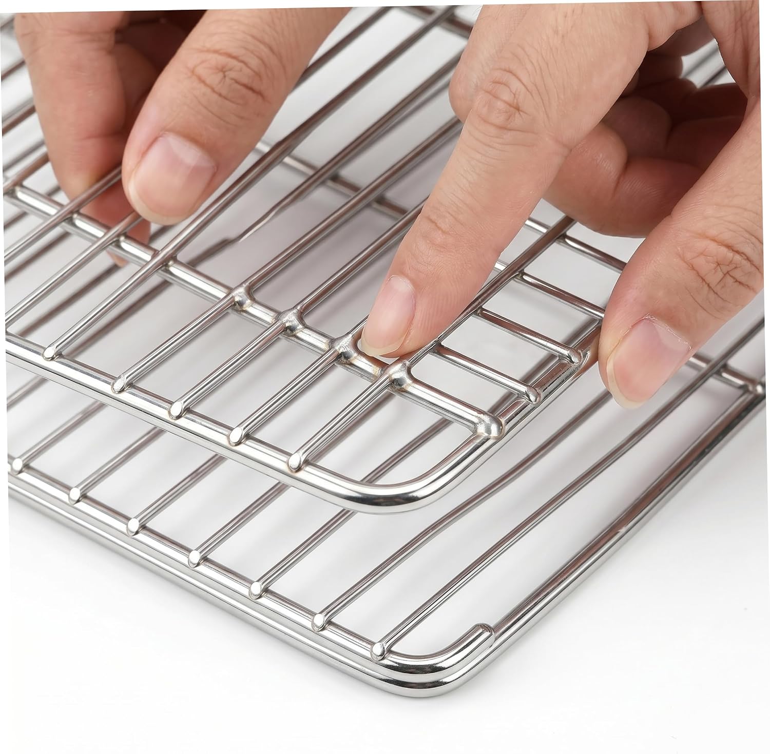 2Pcs 16x12" Heavy‑Duty Stainless Steel Grill Grates