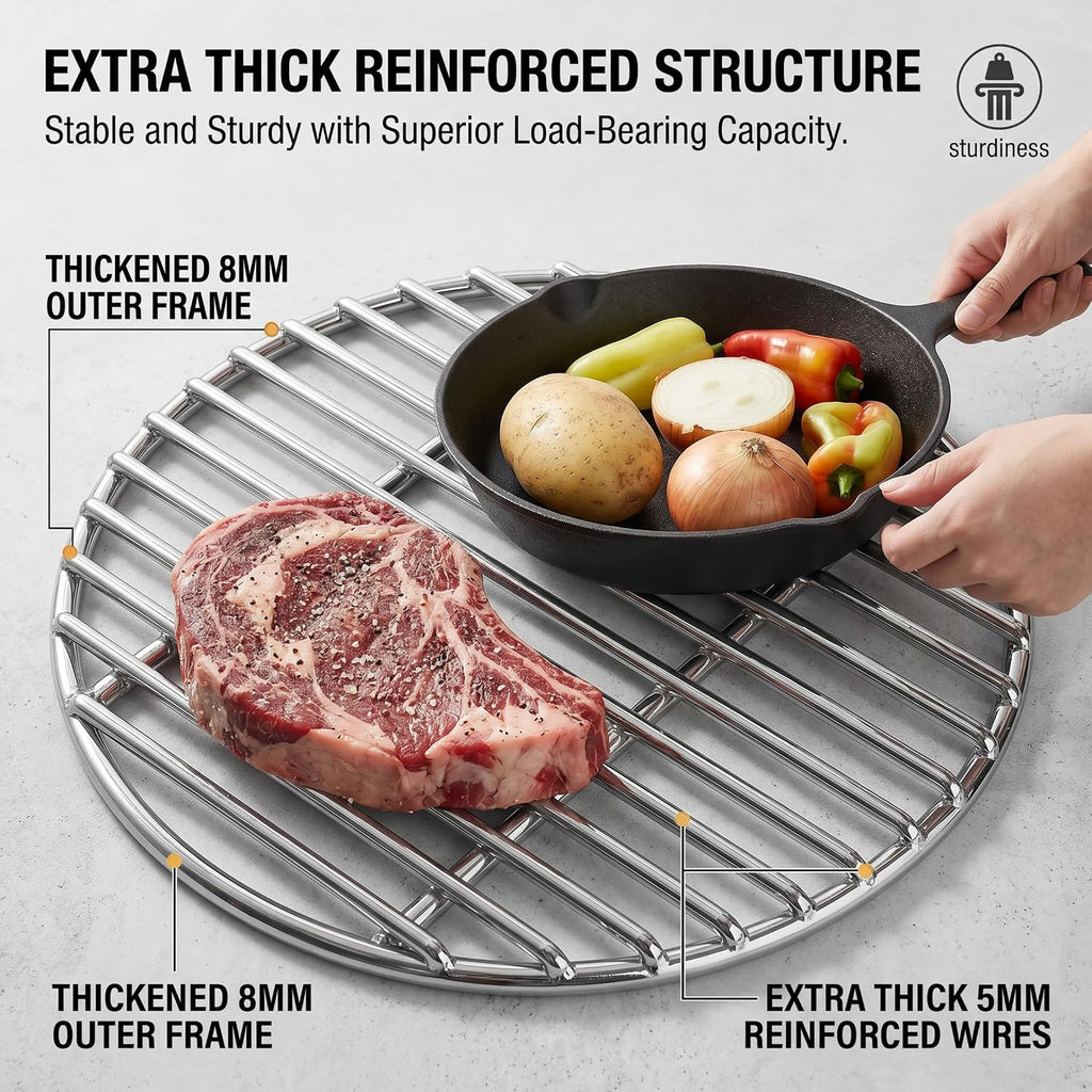 17" Round Heavy‑Duty Stainless Steel Grill Grate