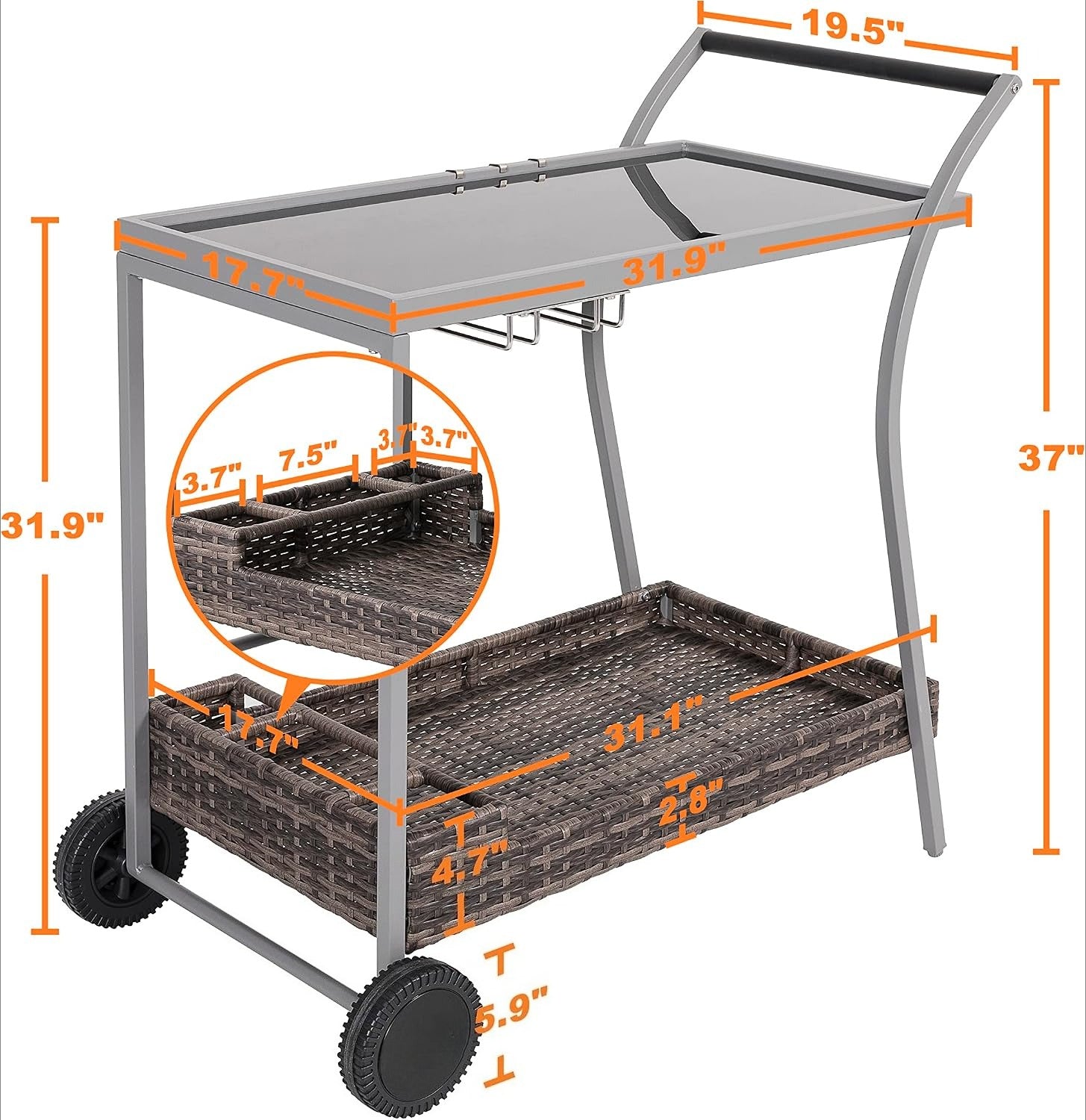 Outdoor Bar Table Gray