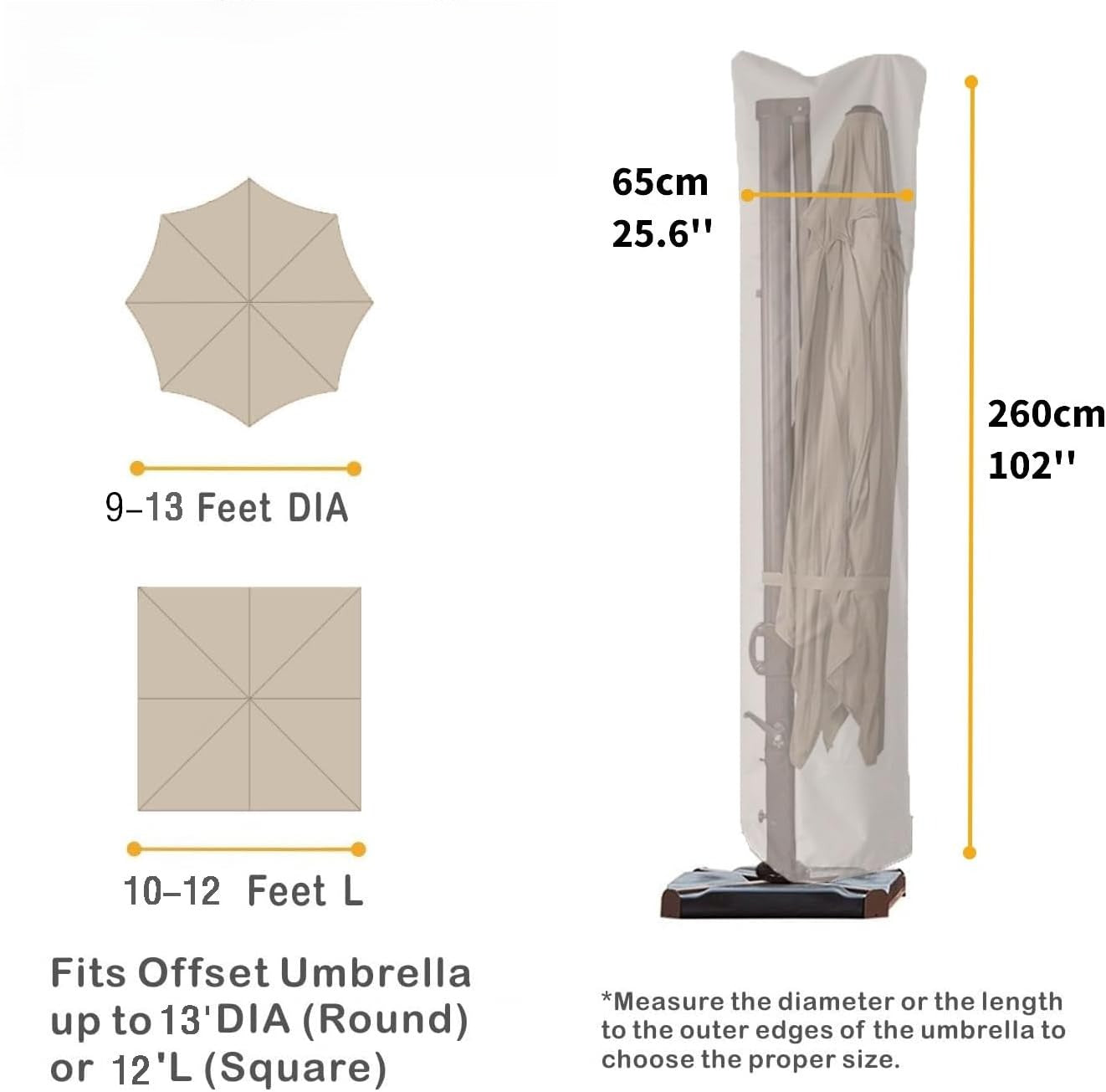 Patio Umbrella Cover Offset Parasol Cover